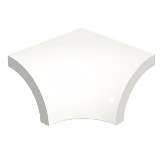 Pool Tile Radial Internal Corner White Smooth