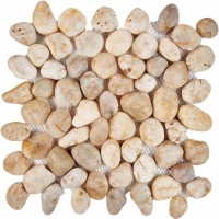 Мозаика Pixmosaic Галька из гальки Bianco Natura Stone на сетке 30.5x30.5 PIX265