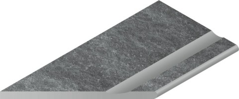 Бортик Italon Genesis Х2 Silver Bor. Svasato Round Sx 30x60 левый с выемкой закругленный 620090000607