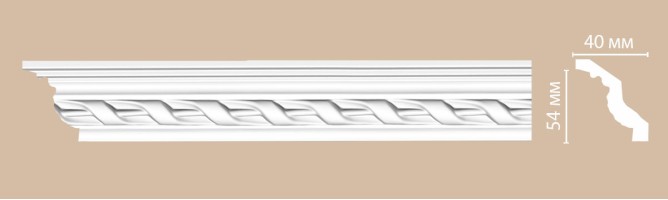 Плинтус потолочный с рисунком Decomaster 95081F гибкий (54x40x2400 мм)
