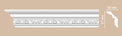 Плинтус потолочный с рисунком Decomaster DT9807 (97x68x2400 мм)