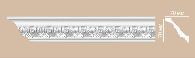 Плинтус потолочный с рисунком Decomaster 95622F гибкий (70x70x2400 мм)