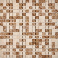 Мозаика Pixmosaic Каменная мозаика из мрамора Emperador Light Crema Nova на сетке 30.5x30.5 PIX273