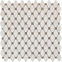 Мозаика Pixmosaic Каменная мозаика из мрамора Bianco Dolomite Cinderella Grey на сетке 28.6x29.5 PIX284