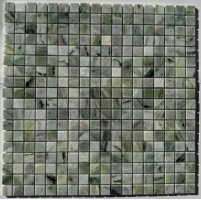 Мозаика Pixmosaic Каменная мозаика из мрамора Jet Green на сетке 30.5x30.5 PIX312