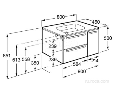 Тумба под раковину Roca Lago 44.8x80x49 857296444