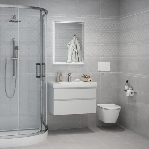 Плитка Kerama Marazzi Мотиво серый светлый глянцевый 25x40 6424