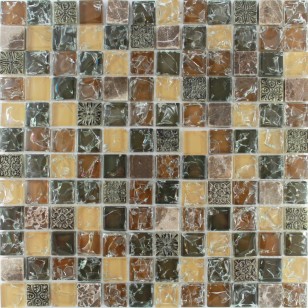Мозаика Pixmosaic Камень и стекло Комбинированная 2.3x2.3 30x30 FXD010