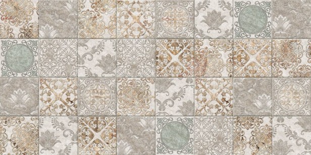 Декор Beryoza Ceramica Рамина Серый 25x50 настенный