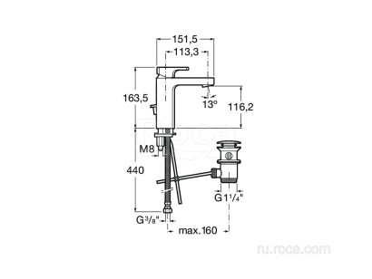 Смеситель для раковины Roca L90 5A3F01C00