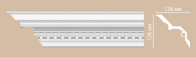 Плинтус потолочный с рисунком Decomaster DT-5 (128x128x2400 мм)