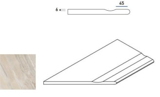 Бортик Italon Magnetique X2 White Bor. 30x60 Svasato Round Sx с выемкой закругленный левый 620090000200
