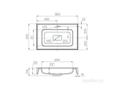 Раковина Акватон Ричмонд 50x80x14 1A70593KRD010