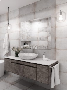 Бордюр Global Tile Terrazzo белый 1 6.5x60 10200000006