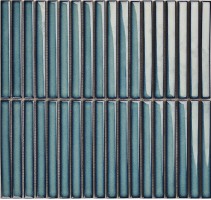 Мозаика Porcelain Mosaic Strip Голубой Глянцевый 1.5x14.5 29.4x31.3 Y15FW26