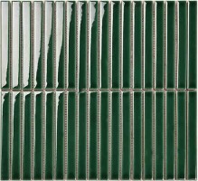 Мозаика Porcelain Mosaic Strip Зеленый Глянцевый 1.5x14.5 29.4x31.3 Y15F340