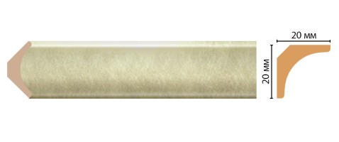 Карниз потолочный Decomaster D133-373 ДМ (20x20x2400 мм)