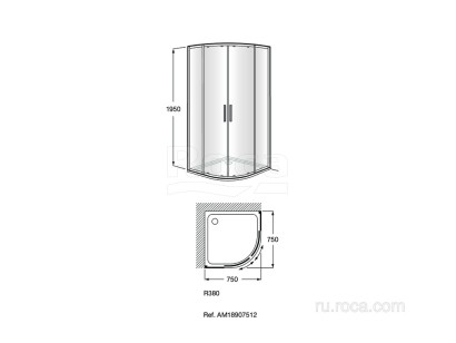 Душевое ограждение Roca Victoria MR 75x75x195 M18907512