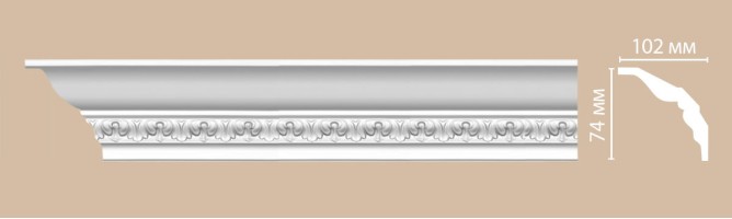 Плинтус потолочный с рисунком Decomaster DT3 (74x102x2400 мм)