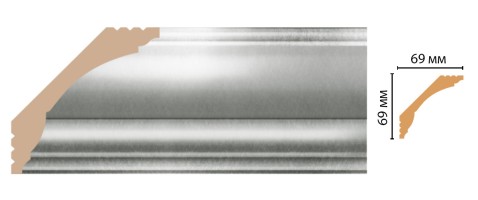 Плинтус потолочный Decomaster D100-375 (69x69x2400 мм)