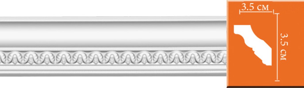 Плинтус потолочный с рисунком Decomaster 95348 (35x35x2400 мм)