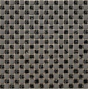 Мозаика Pixmosaic Glass Шахматка Черная 30x30 МС 2023