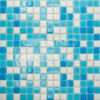 Мозаика Pixmosaic Glass Бело-голубая 2x2 32.7x32.7 MCD002P