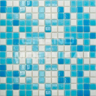 Мозаика Pixmosaic Glass Бело-голубая 2x2 32.7x32.7 MCD002P
