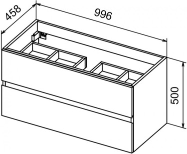 База под раковину Cezares Molveno 100x46x50 Noce Chiaro MOLVENO 46-100-2C-SO-NC