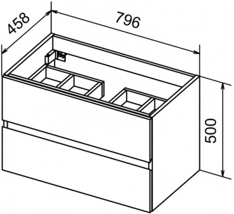 База под раковину Cezares Molveno 100x46x50 Noce Chiaro MOLVENO 46-100-2C-SO-NC