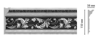 Плинтус потолочный с рисунком Decomaster D214-63 ШК/6 (150x38x2400 мм)