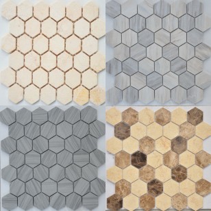 Мозаика Caramelle Mosaic Pietrine Hexagonal Crema Marfil Mat hex 28.5x30.5
