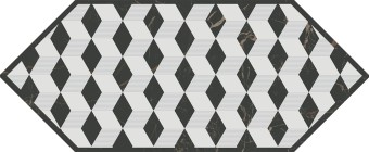 Декор Kerama Marazzi Келуш 4 черно-белый глянцевый 14x34 HGD/A483/35006