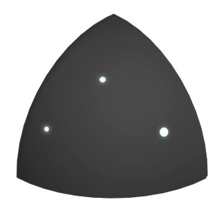 Pool Tile Radial External Corner Black Smooth
