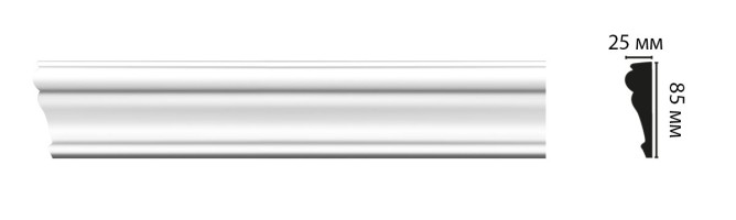 Плинтус потолочный Decomaster Дюропрофиль D152 ДМ (85x25x2000 мм)