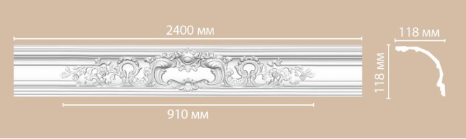 Плинтус потолочный с рисунком Decomaster DP51 (118x118x2400 мм)