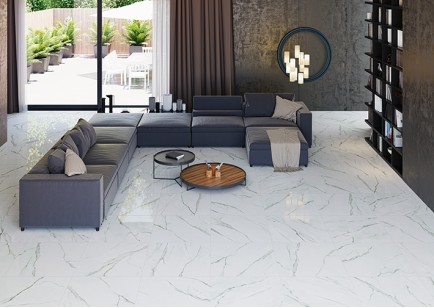 Керамогранит Steppe Ceramics Statuario White неполированный 80x80 ST008080N