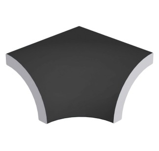 Pool Tile Radial Internal Corner Black Anti-Slip