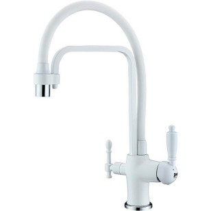 Смеситель для кухни ZorG Sanitary ZR 342-8 YF WHITE Белый