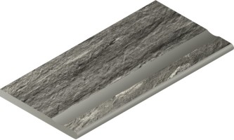 Бортик Italon Skyfall X2 Grigio Bor. Svasato Round 33x60 с выемкой закругленный 620090000696