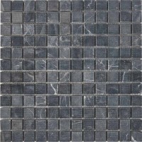 Мозаика Pixmosaic Каменная мозаика из мрамора Nero Marquna на сетке 30.5x30.5 PIX248