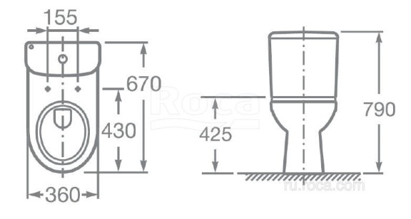 Унитаз-компакт Roca Access 67x36x79 34P23800Y