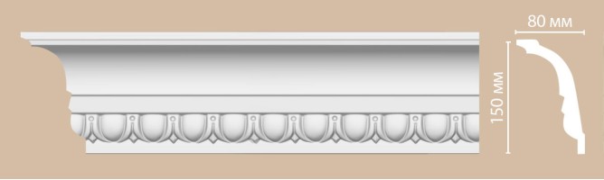Плинтус потолочный с рисунком Decomaster DT168 (150x80x2400 мм)