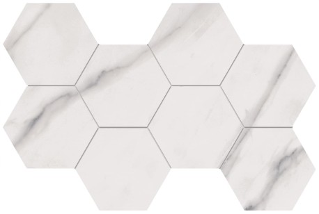 Мозаика Flaviker Supreme Statuario Mosaico Hexagon Anticato Ret 30x50 SPES10P