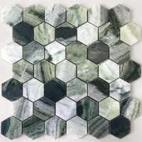 Мозаика Caramelle Mosaic Pietrine Hexagonal Onice Verde Oliva Pol hex 28.9x29.2