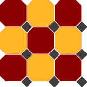 Керамогранит TopCer Octagon Brick Red Ochre Yellow Black Dots 30x30 OCT20/21 DOT14-A