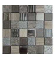 Мозаика Спектр-М Перламутр из стекла на сетке 30x30 SK10-044