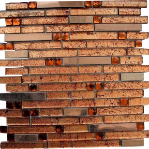 Мозаика Pixmosaic Glass Кирпичный 30.4x30.4 XY160