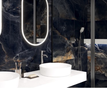 Керамогранит Laparet Interstellar Black Чёрный Полированный 80x80