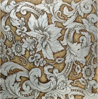 Декор Akros Algedi Ins in Marmo Biancone Decorato Silver 40x40 ALGEDI TST BS